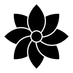 Vector Flower Glyph Icon Design