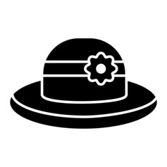 Vector Sun Hat Glyph Icon Design