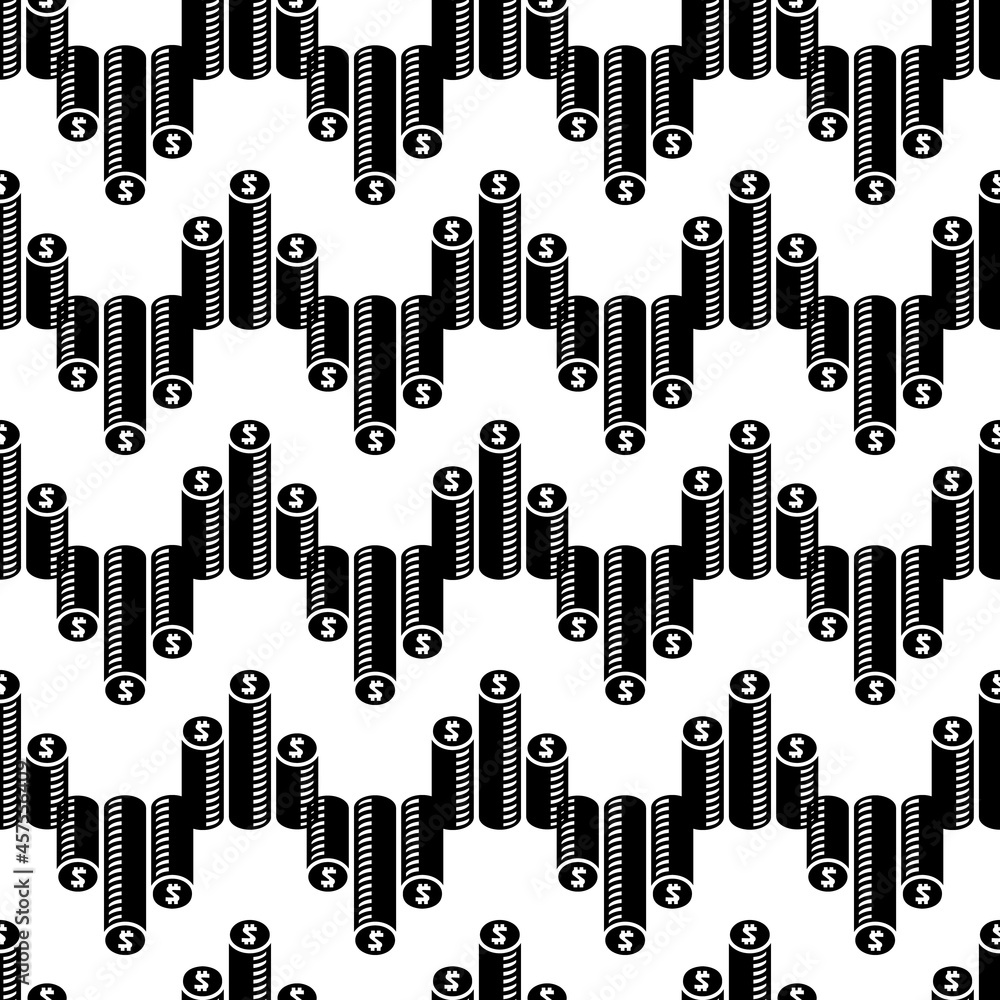 Poster coin stack pattern seamless background texture repeat wallpaper geometric vector