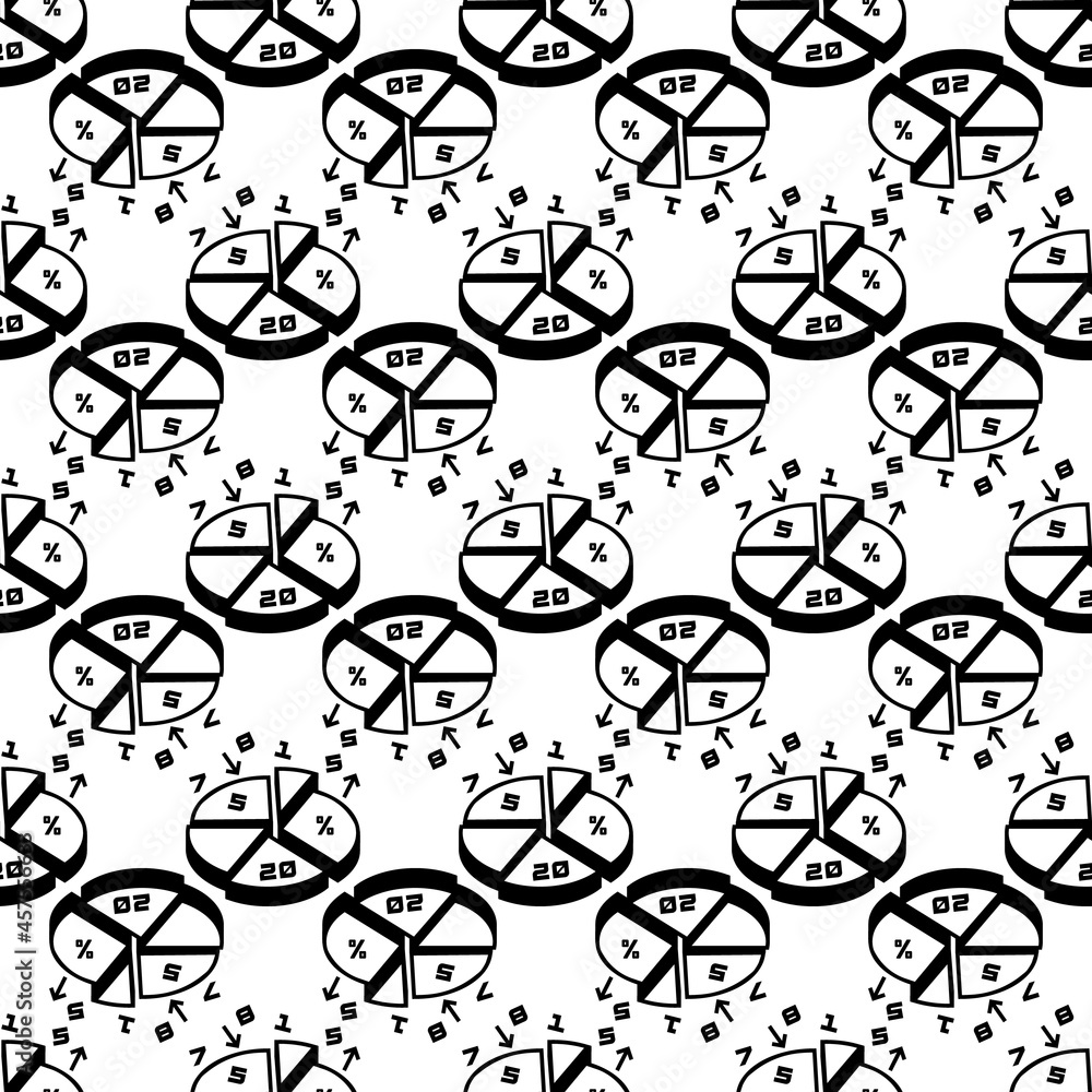 Poster finance pie chart pattern seamless background texture repeat wallpaper geometric vector