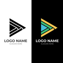 play logo template with flat colorful style