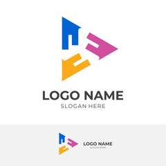 media logo concept with flat colorful style