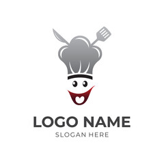 chef logo vector with flat colorful style