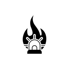 Fire alarm icon isolated on white background