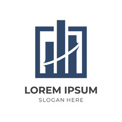 simple consulting logo design template concept vector with flat blue color style