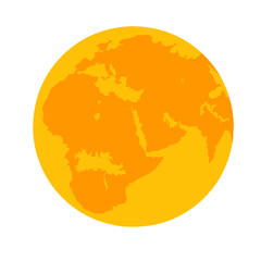 Orange world map icon