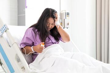 emergency nurse call button in hospital room. emergency botton for patient on bed at Hospital ward. Health care concept