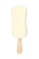 Ice cream with glaze isolated on white, top view