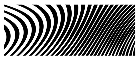 Vector Abstract Decorative Illustration of Vertical Black Line Pattern on White Background