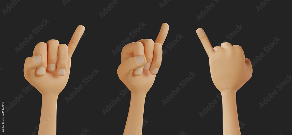 Poster 3d rendering of hands with pinky promise commitmentgestures on a black background