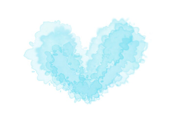 blue Watercolor Heart, illustration background, suitable for postcards, as a background under the text