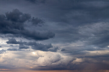 Fototapeta na wymiar Dark overcast sky texture, natural background