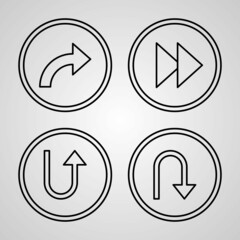Simple Set of Arrows Vector Line Icons