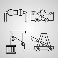 Physics Icon Collection White Color Background