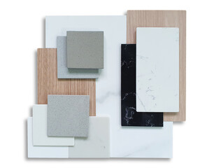 interior material samples mock up for selection consists marble stones, grainy artificial stones,...