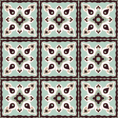 Seamless pattern of decorative tiles