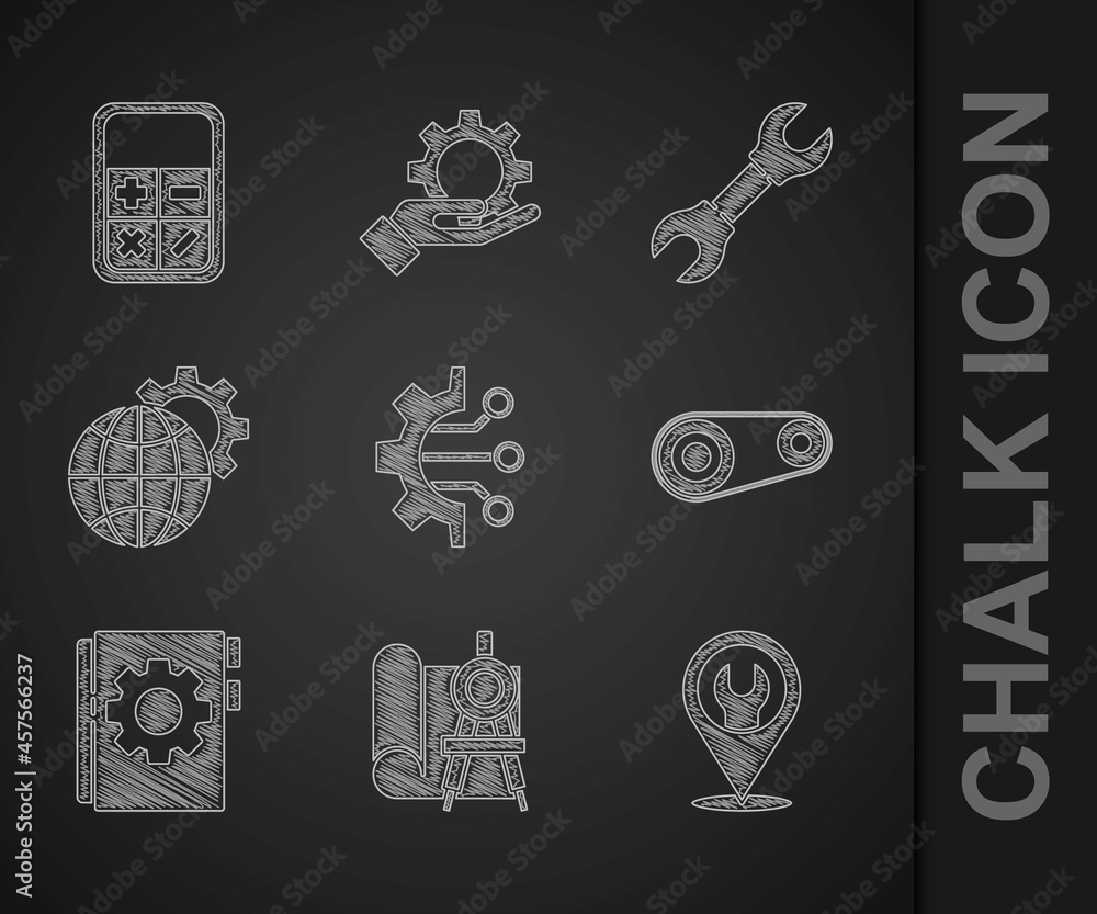 Poster set algorithm, graphing paper and compass, location with wrench spanner, timing belt kit, user manua