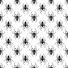 Halloween spider pattern seamless background texture repeat wallpaper geometric vector