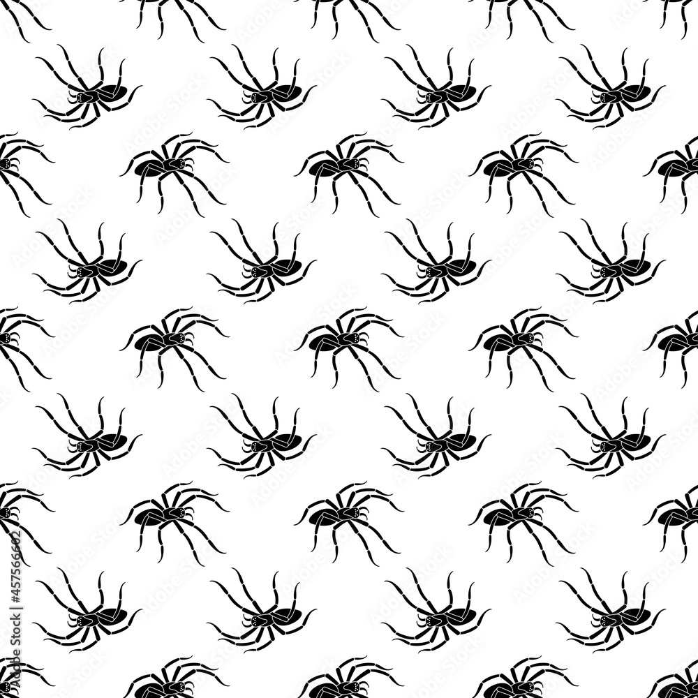 Poster scary spider pattern seamless background texture repeat wallpaper geometric vector