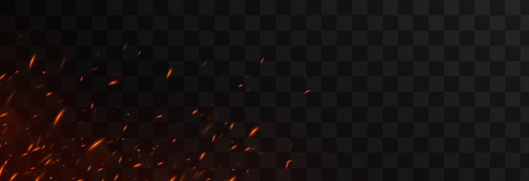 Stockvector Vector fiery sparks on an isolated transparent