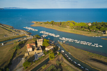 aerial view of the fort of saline in albinia tuscany