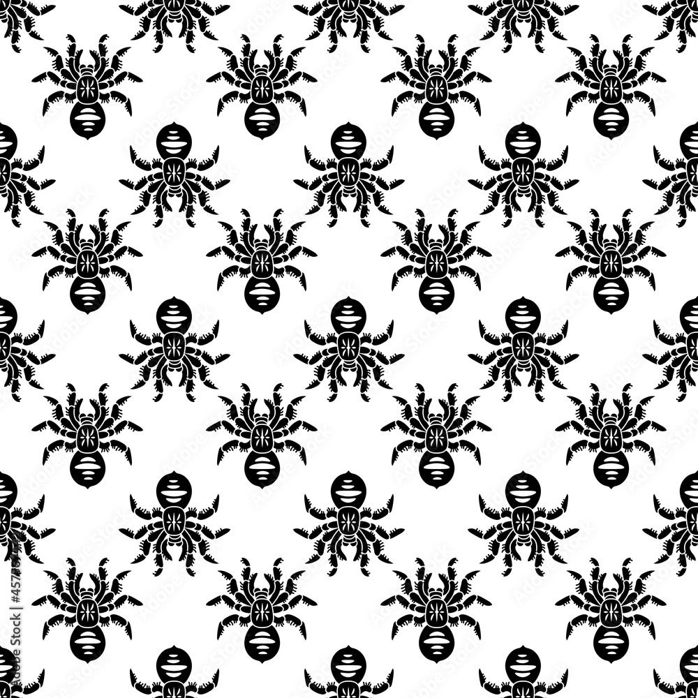 Poster danger tarantula pattern seamless background texture repeat wallpaper geometric vector