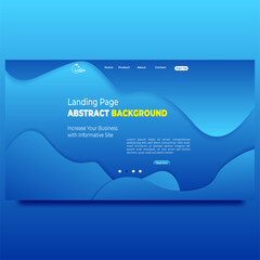 Wave Landing Page Blue Background Vector