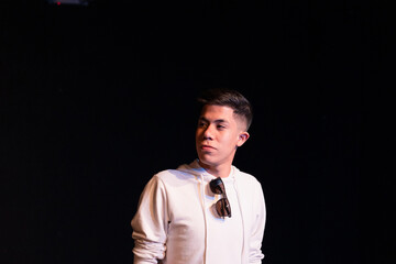 Young man student envisioning for her future.