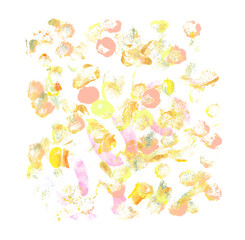 Art Abstract color acrylic and watercolor monotype painting. Gel printing plate. Canvas texture background. Isolated on white.