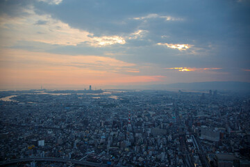 あべのハルカスの高層階からの大阪の景色