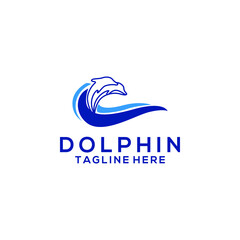 Dolphin fish animal logo concept vector isolated in white background