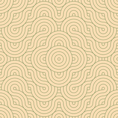 Geometric japanese seamless pattern. Wavy lines in asian style. East "seigaiha" repeat background tile. seigaiha means ocean waves.