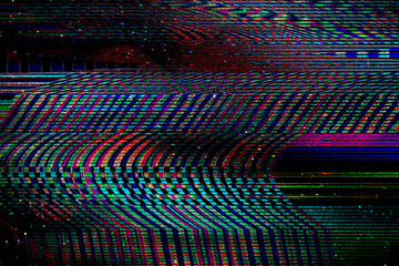 Glitch TV Noise Digital Photo background Computer screen error Digital pixel noise abstract design of Photo glitch and Television signal fail Data decay and noise