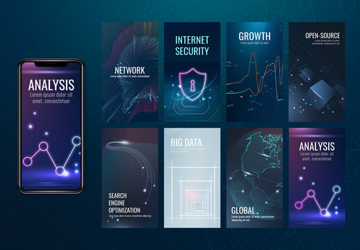 Editable Data Technology Banner Layout Set