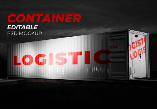 Container Mockup on Cargo Truck