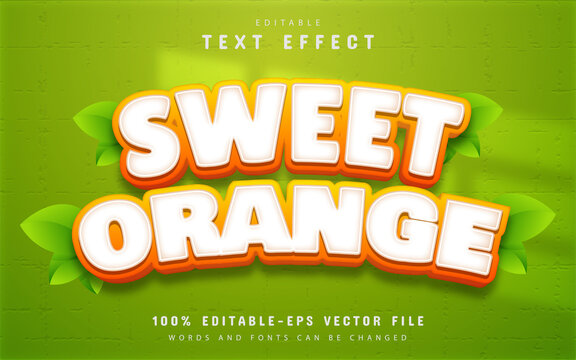 Sweet orange text effect editable