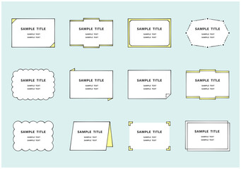 タイトル　フレーム　シンプル　セット　ペン　墨溜まり