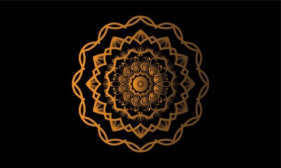 Simple Golden Mandala Design illustration