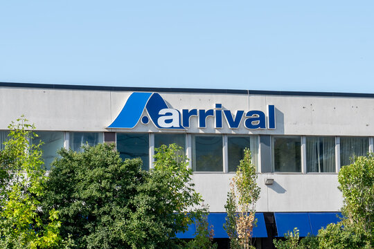 Montreal, QC, Canada - September 4, 2021: Close Up Of Arrival Sign On The Building At Their Headquarters In Montreal, QC, Canada. Arrival Customs Brokers Ltd. Is A Canadian Logistics Company.  