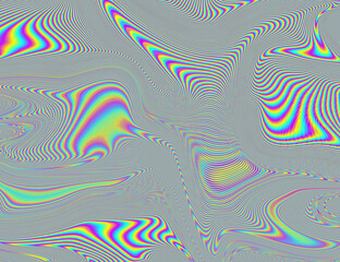 Hippie Trippy Psychedelic Rainbow Background LSD Colorful Wallpaper. Abstract Hypnotic Illusion. Hippie Retro Texture Glitch and Disco