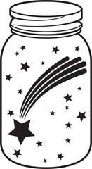 Falling or shooting star in the jar