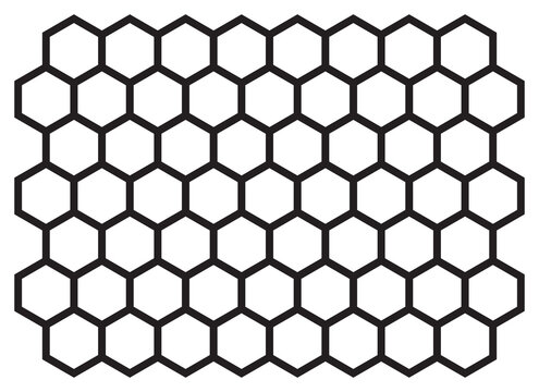 Honeycomb black and white vector illustration