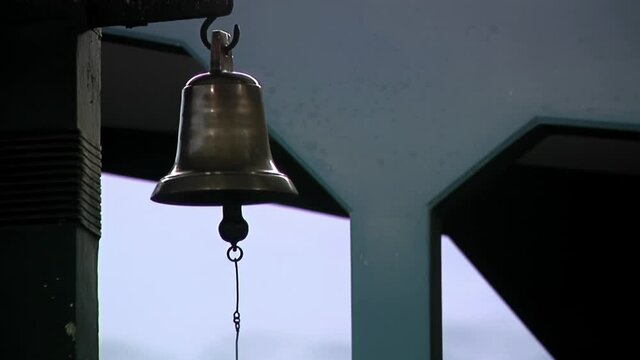 Patagonian Railway Station Hand Bell in Rio Negro, Patagonia, Argentina.  