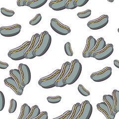 seamless hotdog background with sausage