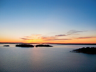Magical sunset over the Gulf of Finland