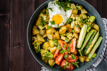 Vegetarian dish. Healthy food for a delicious lunch. grilled vegetables