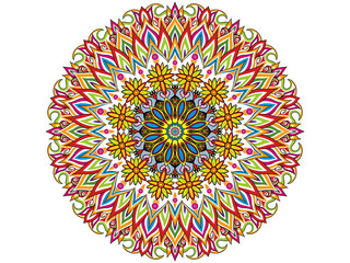 Circular Colored Illustration. Perfect for Plates, Dishes, Wrapping Paper and Sheets