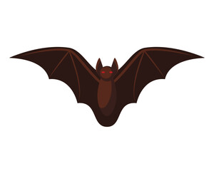 Spooky bat with red eyes. Vector illustration for halloween.