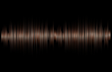Vector sound wave. Audio track symbol, conversation recording. Luxury wallpaper for smartphone and computer. Graphic element for website. Flat vector illustration isolated on black background