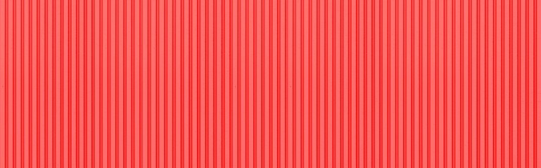 Obraz premium Panorama of Red Corrugated metal background and texture surface or galvanize steel